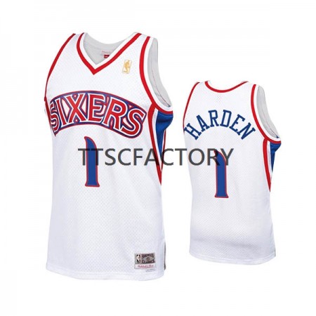 Camiseta Hombre Philadelphia 76ers James Harden 1 Nike 2022 Hardwood Classics Blanco Swingman